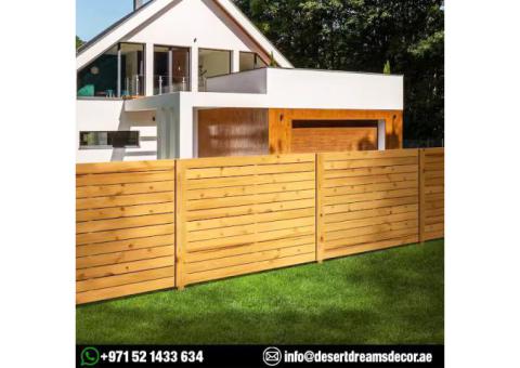 Wooden Fences Dubai | Outdoor Slatted Fences | White Picket Fences Uae.