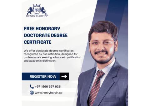 Free Honorary Doctorate Degree Certificate