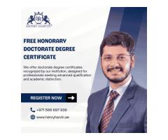 Free Honorary Doctorate Degree Certificate