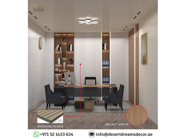 3D Render Design | Fit Out Work | Wall Paneling | Offices Renovation Uae.