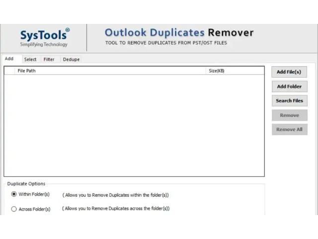 SysTools Outlook Duplicate Remover Tool