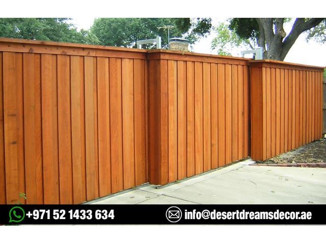 Outdoor Wooden Fences Dubai | Swimming Pool Fences | Solid Wood Fence Uae.