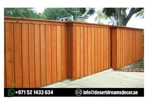 Outdoor Wooden Fences Dubai | Swimming Pool Fences | Solid Wood Fence Uae.