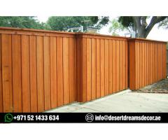 Outdoor Wooden Fences Dubai | Swimming Pool Fences | Solid Wood Fence Uae.
