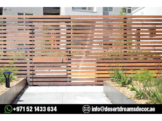 Outdoor Wooden Fences Dubai | Swimming Pool Fences | Solid Wood Fence Uae.