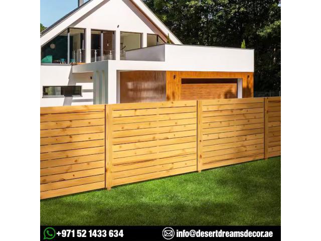 Outdoor Wooden Fences Dubai | Swimming Pool Fences | Solid Wood Fence Uae.