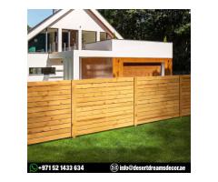 Outdoor Wooden Fences Dubai | Swimming Pool Fences | Solid Wood Fence Uae.