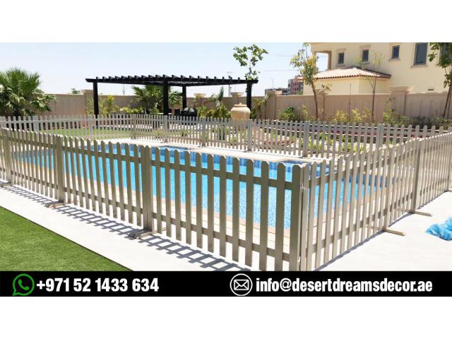Outdoor Wooden Fences Dubai | Swimming Pool Fences | Solid Wood Fence Uae.