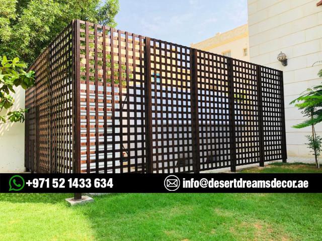 Outdoor Wooden Fences Dubai | Swimming Pool Fences | Solid Wood Fence Uae.