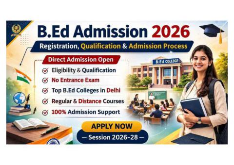 B.Ed Admission 2026: Registration