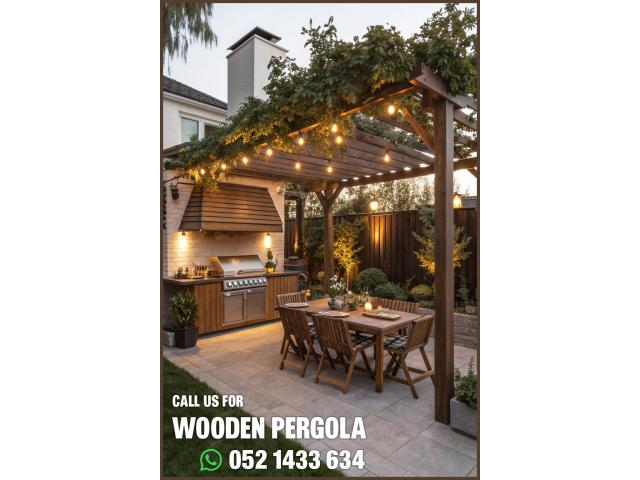 Wooden Pergola Manufacturer and Suppliers in Uae | Car Parking Pergola Uae.