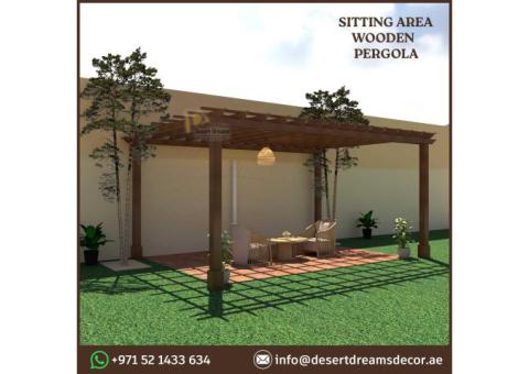BBQ Area Wooden Pergola Dubai | African Teak Pergola in Uae.