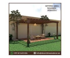 BBQ Area Wooden Pergola Dubai | African Teak Pergola in Uae.