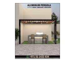 Outdoor Kitchen Pergola in Uae | Motorized Aluminum Pergola Suppliers in Uae.