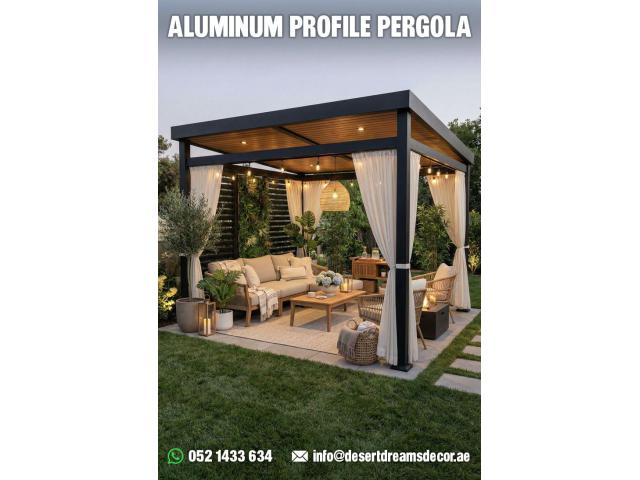 Outdoor Kitchen Pergola in Uae | Motorized Aluminum Pergola Suppliers in Uae.