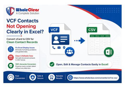 VCF Contacts Not Opening Clearly in Excel? Convert vCard to CSV for Clean Contact Records