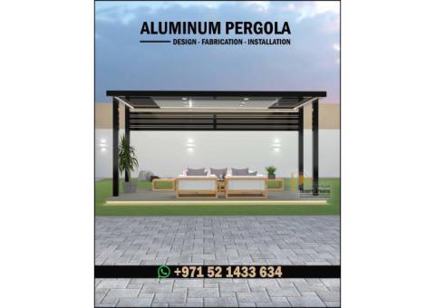 Retractable Shades Aluminum Pergola Uae | Motorized System Pergola Uae.