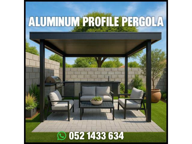 Retractable Shades Aluminum Pergola Uae | Motorized System Pergola Uae.