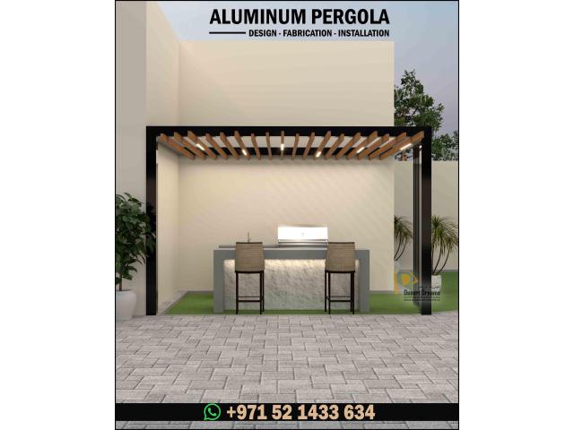 Retractable Shades Aluminum Pergola Uae | Motorized System Pergola Uae.