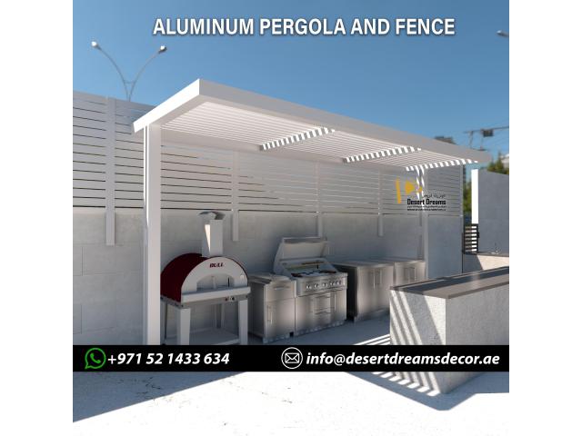 Retractable Shades Aluminum Pergola Uae | Motorized System Pergola Uae.