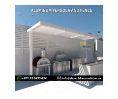 Retractable Shades Aluminum Pergola Uae | Motorized System Pergola Uae.