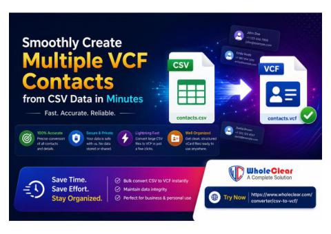 Smoothly Create Multiple VCF Contacts from CSV Data in Minutes