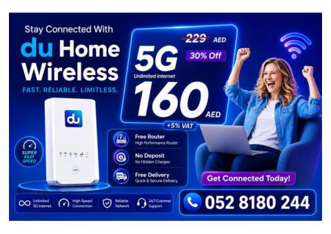 DU HOME WIFI INTERNET SERVICE ALL OVER UAE