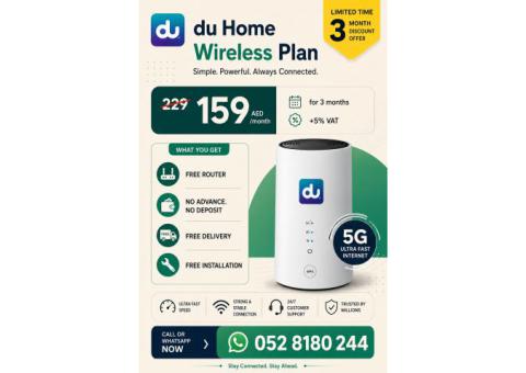 DU HOME WIFI INTERNET SERVICE ALL OVER UAE