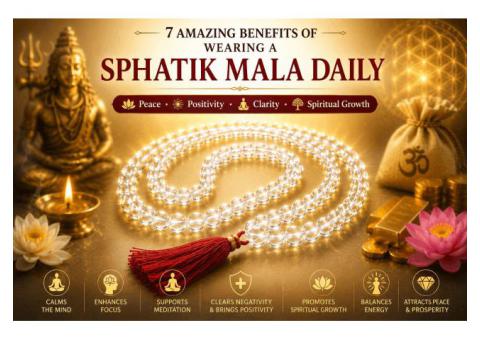 Handcrafted Sphatik Mala – Crystal Quartz Beads for Daily Meditation