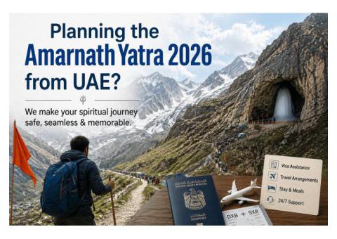 Amarnath Yatra Package 2026 — Book from UAE | Kashmir-Based Travel Company