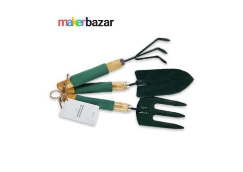 3Pcs Garden Tool Set with Wooden Handle & Foam Grip