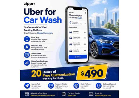 Zipprr Uber for Car Wash – Deliver a 5-Star Booking Experience for $490
