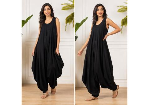 Black Round Sleeveless Jumpsuit - InWeave