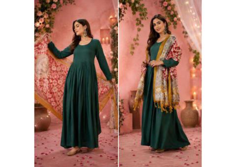 Green Sweetheart Kurta With Dupatta