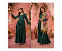 Green Sweetheart Kurta With Dupatta