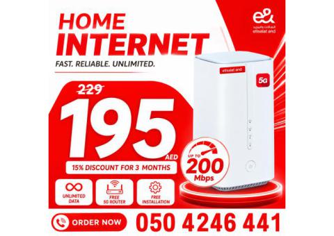 Etisalat home wifi internet connection all over UAE