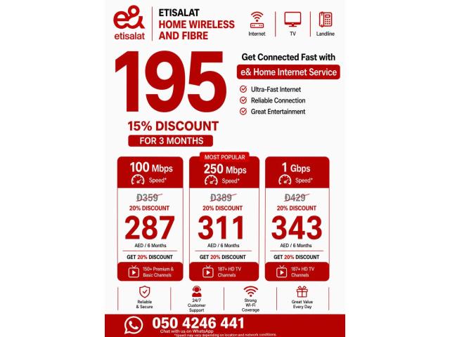 Etisalat Home wifi internet connection