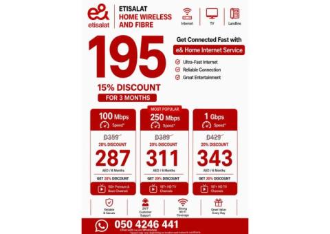 Etisalat Home wifi internet connection