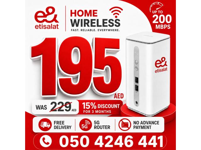 Etisalat home WiFi internet with 15% discount