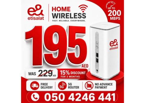 Etisalat home WiFi internet with 15% discount