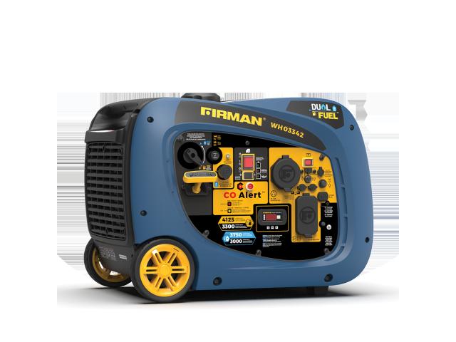 FIRMAN Dual Fuel Inverter Portable Generator – 4125W Electric Start with CO ALERT