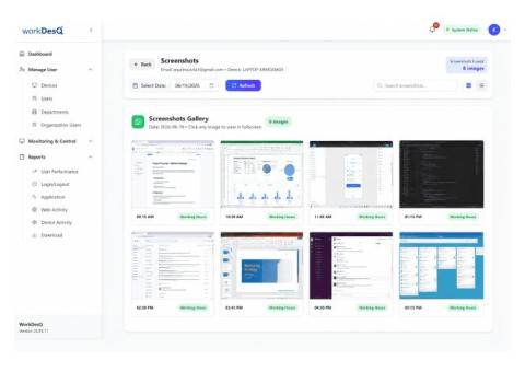 WorkDesQ – Simplify Employee Productivity Tracking with Screenshot Monitoring