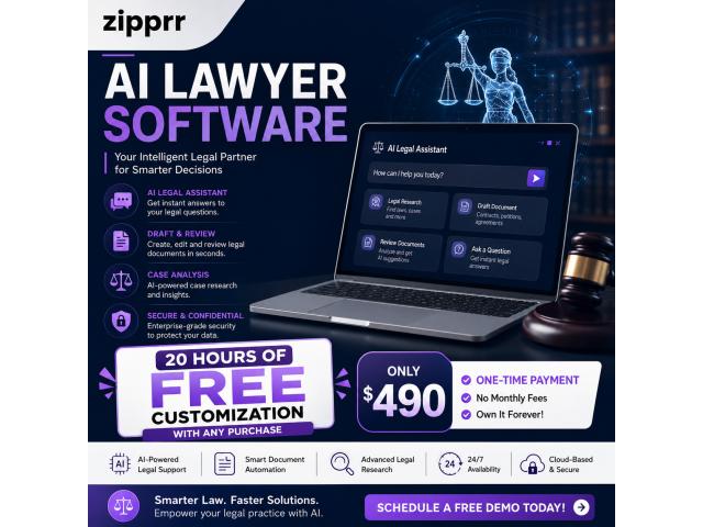 Zipprr AI Lawyer Software – Build Your Own Clio Alternative for $490