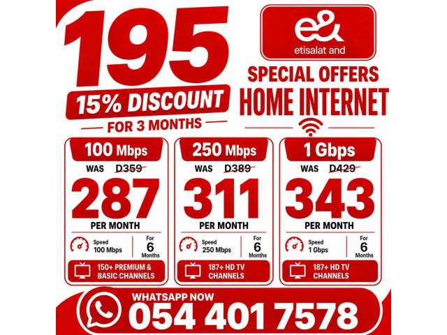 Etisalat Home wifi internet connection