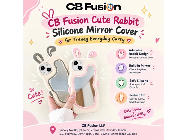 CB Fusion Cute Rabbit Silicone Mirror Cover for Trendy Everyday Carry