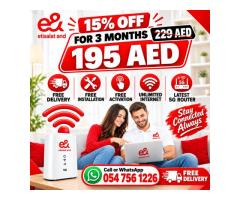Etisalat home wifi internet 15% discount for every customer