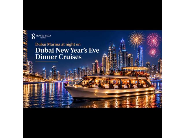 Dubai Marina at night on Dubai New Year’s Eve Dinner Cruises