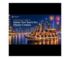 Dubai Marina at night on Dubai New Year’s Eve Dinner Cruises