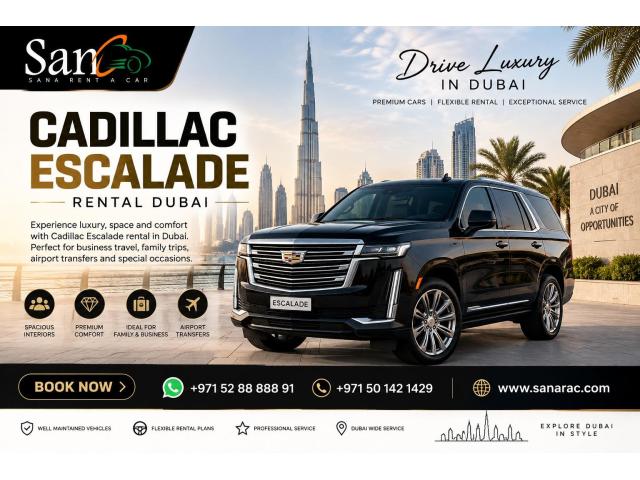 Book Your Cadillac Escalade Luxury SUV Rental Dubai