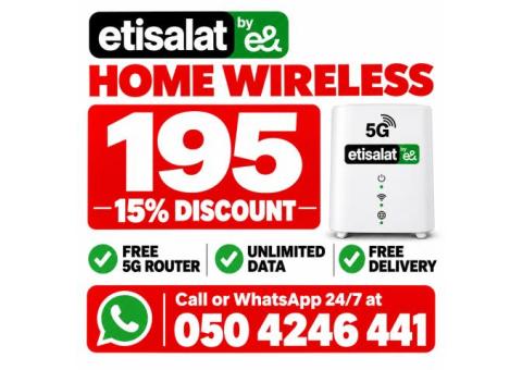 Etisalat home wireless 15% discount | Free delivery